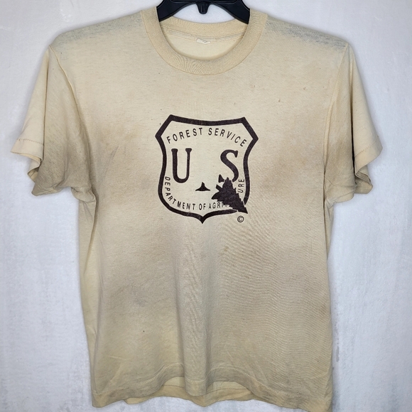Vintage 80s US Forest Service US Department of Agriculture T Shirt Size Large - Picture 1 of 12